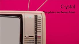  Presentation with old television set - PPT layouts consisting of detail of an old vintage background and a red colored foreground