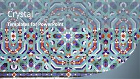  Presentation with vertical - Theme consisting of detail-of-ancient-mosaic-wall background and a seafoam green colored foreground