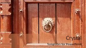  Presentation with wood carving - Amazing presentation design having detail of ancient wooden door backdrop and a  colored foreground