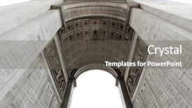  Presentation with paris france - Audience pleasing presentation design consisting of detail of arc de triomphe backdrop and a gray colored foreground