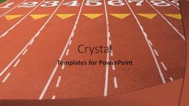  Presentation with field - Slide set featuring detail-of-athletic-tracking-field background and a red colored foreground