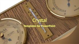  Presentation with hot thermometer - Theme featuring detail of barometer with thermometer background and a tawny brown colored foreground