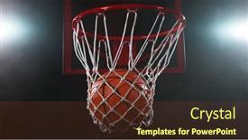  Presentation with basketball - Presentation design with detail-of-basketball-ball-hitting background and a tawny brown colored foreground