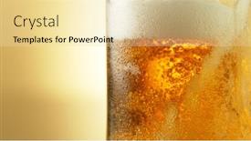  Presentation with beer - Beautiful PPT theme featuring detail-of-beer-drink backdrop and a blonde colored foreground