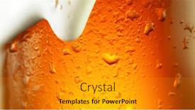  Presentation with beer foam - Beautiful slide set featuring detail-of-beer-drink backdrop and a gray colored foreground
