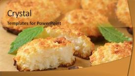  Presentation with christmas chocolate - Presentation theme having detail of bitten coconut cookies background and a gold colored foreground