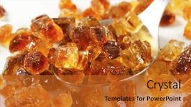  Presentation with sugar - Slide deck with detail of brown rock sugar background and a gold colored foreground