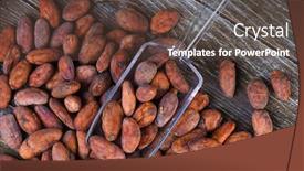  Presentation with cacao - Theme featuring detail-of-cacao-beans background and a tawny brown colored foreground