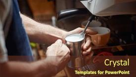  Presentation with milk - Presentation design enhanced with detail-of-caucasian-man-making background and a  colored foreground