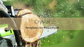  Presentation with chainsaw - Presentation having detail-of-chainsaw-saws background and a lemonade colored foreground