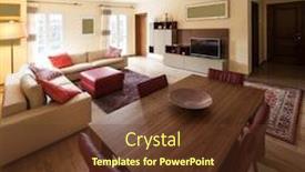  Presentation with nobody - Presentation design consisting of detail of chairs and table in living room nobody inside background and a tawny brown colored foreground