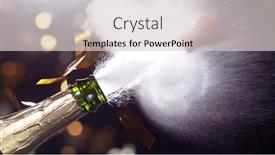  Presentation with neon - Beautiful theme featuring detail-of-champagne-wine-splashing backdrop and a light gray colored foreground