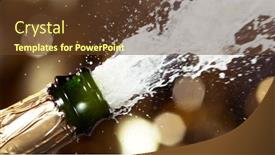  Presentation with splashing - Slide deck featuring detail-of-champagne-wine-splashing background and a tawny brown colored foreground