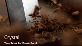  Presentation with chisel - PPT layouts with detail-of-chisel-cutting background and a wine colored foreground