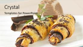  Presentation with chocolate chip - PPT layouts with scoop of ice cream background and a coral colored foreground