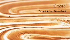  Presentation with spread - Colorful presentation design enhanced with detail-of-chocolate-spread-daub backdrop and a yellow colored foreground