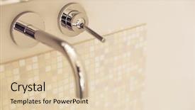  Presentation with focus - PPT theme featuring detail of chrome faucet selective background and a lemonade colored foreground