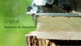  Presentation with freeze - Presentation theme having detail-of-circular-saw-saws background and a seafoam green colored foreground