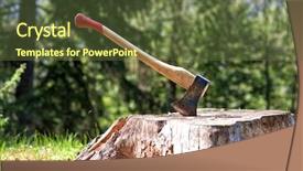  Presentation with classic - Audience pleasing PPT layouts consisting of detail of classic lumberjack axe backdrop and a tawny brown colored foreground