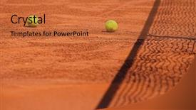  Presentation with designs - Amazing presentation having detail of clay tennis court with tennis ball and net useful for tennis background designs backdrop and a red colored foreground