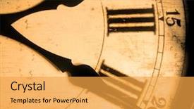  Presentation with clock face - Audience pleasing presentation consisting of detail of clock face backdrop and a yellow colored foreground