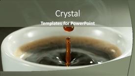  Presentation with drop - Slide set enhanced with detail-of-coffee-drop-falling background and a gray colored foreground
