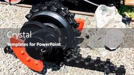  Presentation with mechanism - PPT layouts with detail-of-cogged-railway-mechanism background and a wine colored foreground