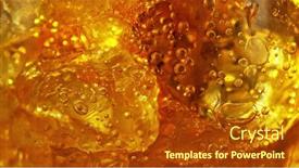  Presentation with beverages - PPT theme with detail-of-cola-with-ice background and a crimson colored foreground