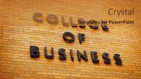 Presentation with university building - Cool new theme with detail-of-college-of-business backdrop and a gold colored foreground