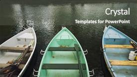  Presentation with rowing - Slide deck having detail of colourful rowing boats background and a gray colored foreground