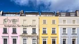  Presentation with summer - PPT theme enhanced with detail-of-colourful-terraced-townhouses background and a  colored foreground