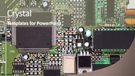  Presentation with circuit board - Amazing slides having microcomputer - detail of computer circuit board backdrop and a gray colored foreground