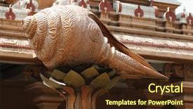  Presentation with india temple - PPT layouts featuring detail of conch shell sculpture background and a wine colored foreground