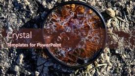 Presentation with shattered glass - Presentation theme having detail-of-crushed-shattered-glass background and a tawny brown colored foreground