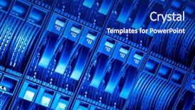  Presentation with electronic - Audience pleasing PPT theme consisting of detail of data center backdrop and a  colored foreground