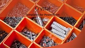  Presentation with set of different dental tools - Cool new slide deck with detail of different metal tools backdrop and a red colored foreground