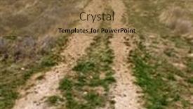  Presentation with tracks - Presentation design enhanced with detail-of-dirt-road-tracks background and a coral colored foreground