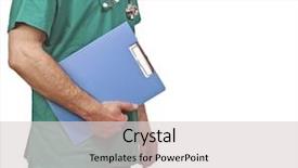  Presentation with clothing wooden clothes hanger object - Amazing theme having detail of doctor with green backdrop and a  colored foreground