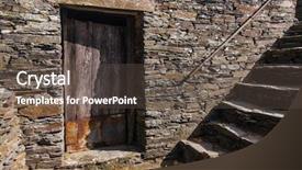  Presentation with old house - Presentation consisting of detail of door in old background and a dark gray colored foreground