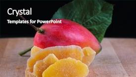  Presentation with mango fruit - Cool new slides with detail of dried mango slices backdrop and a  colored foreground