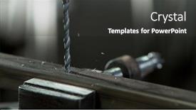  Presentation with steel tube - Beautiful theme featuring detail-of-drill-making-hole backdrop and a dark gray colored foreground