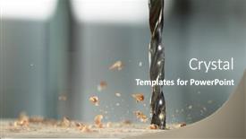  Presentation with drill - Slide deck featuring detail-of-drill-making-hole background and a gray colored foreground