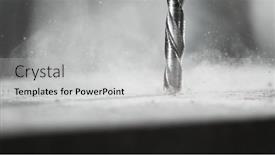  Presentation with drill - Presentation enhanced with detail-of-drill-making-hole background and a light gray colored foreground