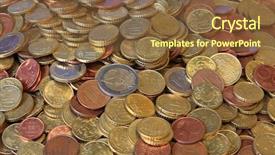  Presentation with euro - Cool new presentation with detail of euro coin money backdrop and a tawny brown colored foreground