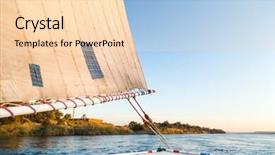  Presentation with nile egypt - Audience pleasing presentation consisting of detail of felucca traditional wooden sailboat on nile egypt backdrop and a lemonade colored foreground