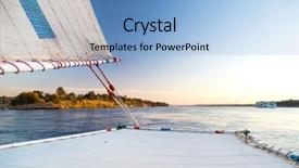  Presentation with nile egypt - Presentation enhanced with detail of felucca traditional wooden sailboat on nile egypt background and a light blue colored foreground