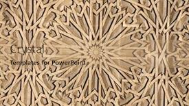  Presentation with ornament - Beautiful PPT theme featuring detail of floral carving ornament on stone wall backdrop and a coral colored foreground