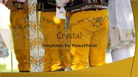  Presentation with czech republic - Presentation theme enhanced with detail-of-folk-costume-rakvice background and a gold colored foreground