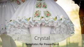  Presentation with czech republic - Presentation theme consisting of detail-of-folk-costume-rakvice background and a mint green colored foreground