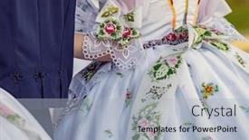  Presentation with folk dance in philippines - Presentation consisting of detail-of-folk-costume-rakvice background and a light blue colored foreground